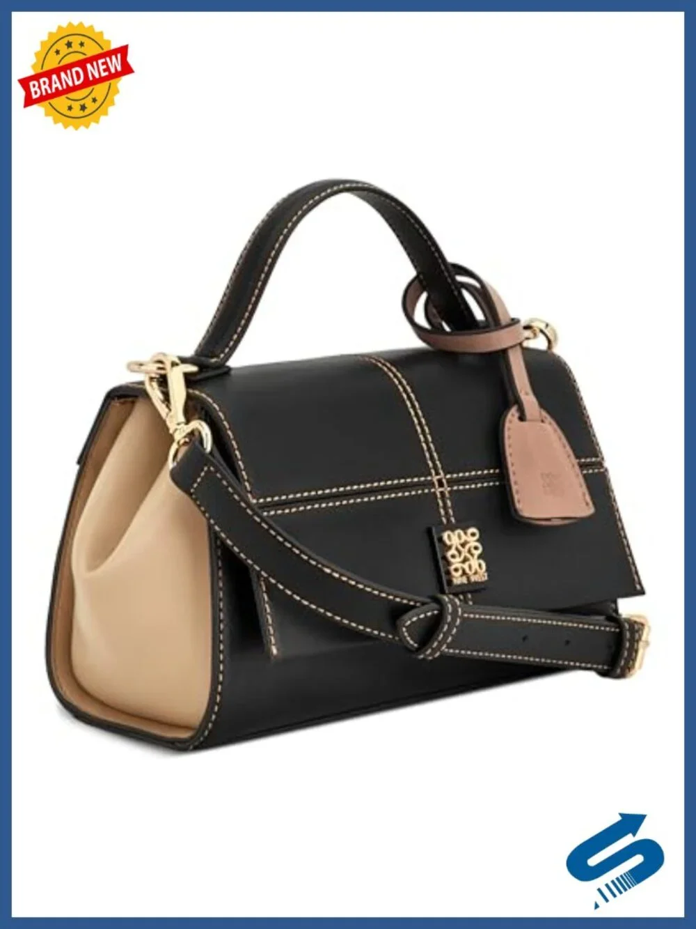 Convertible Crossbody Flap Satchel Faux Leather Top Handle